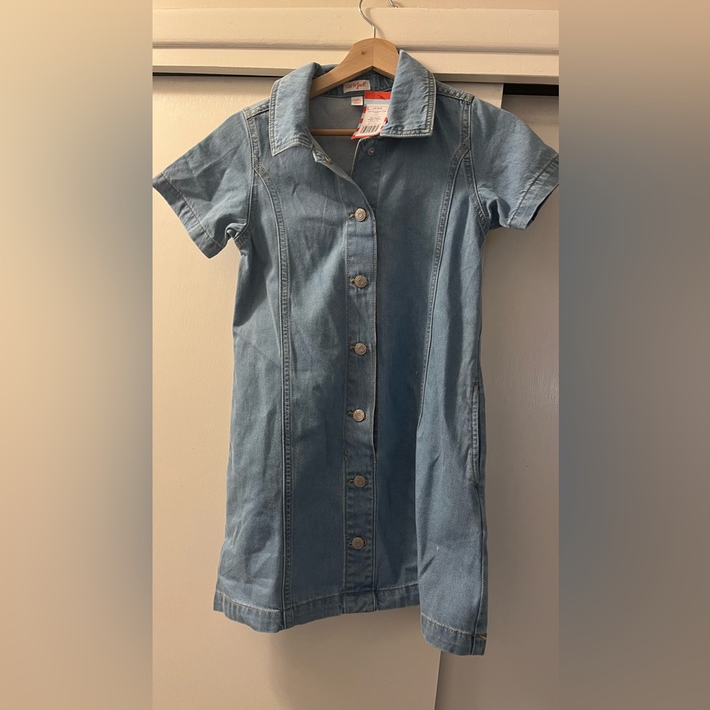 Cat & Jack Light Blue Denim Dress | Girls Size L (10–12) | NWT